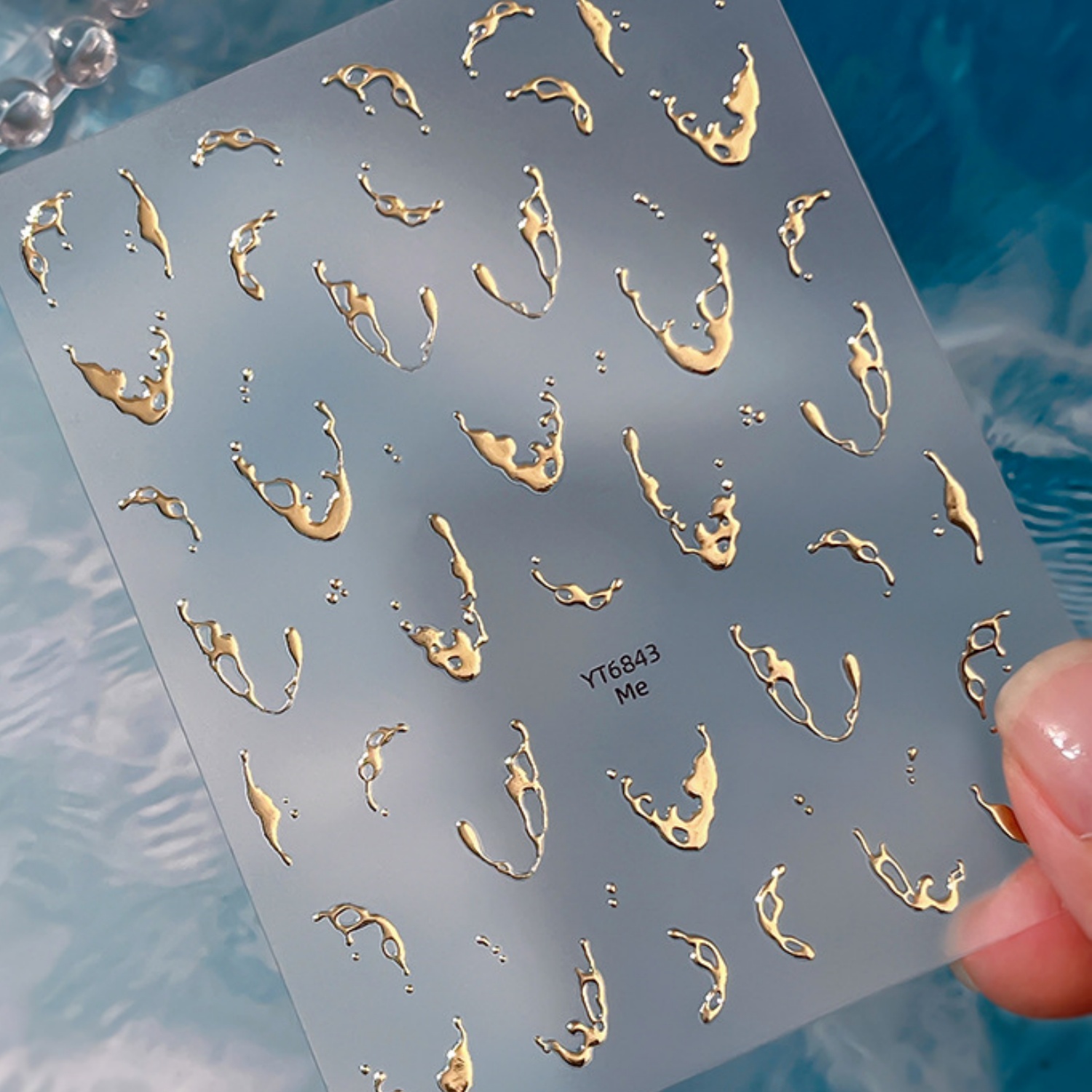 Gold Foil Water Splash 5D Nail - огляд і ціна Freshwater Line